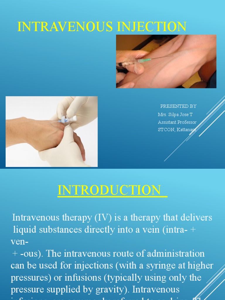 SOP for Administration IV Injection 