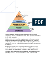 Maslow's Hierarchy Theory: Needs), and The Top Level Is Known As Growth or Being Needs (B-Needs)