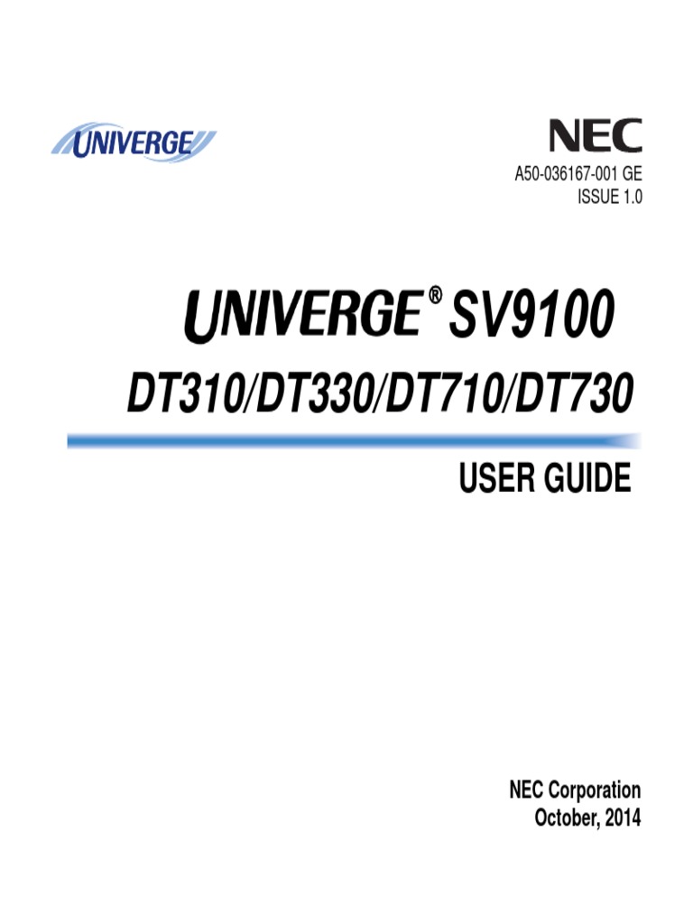 Sv9100 Dt300 Dt330 Dt710 Dt730 User Guide Ge | PDF | Menu (Computing ...