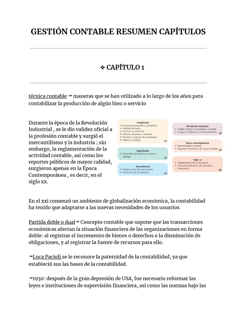 Resumen de Gestión Contable y Tipos | PDF | Estado financiero ...