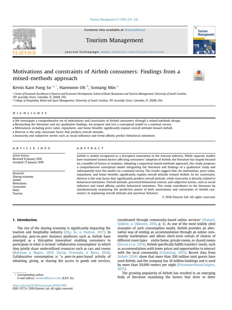 Motivations and Constraints of Airbnb Consumers | PDF | Attitude ...