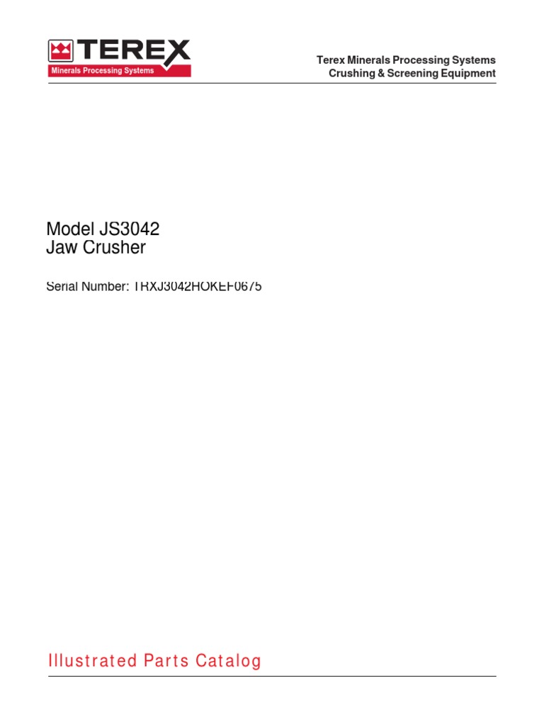 JS3042 Jaw Crusher Parts Catalog | PDF | Bearing (Mechanical) | Washer ...