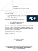 Carta Explicación de Suspención Obra