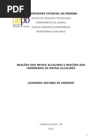 Relatório de Química Inorganica final