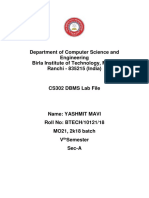 Department of Computer Science and Engineering Birla Institute of Technology, Mesra Ranchi - 835215 (India)