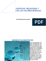 Bases filosóficas, religiosas y científicas de los valores morales