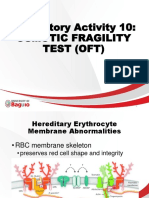 Laboratory Activity 10: Osmotic Fragility Test (Oft)