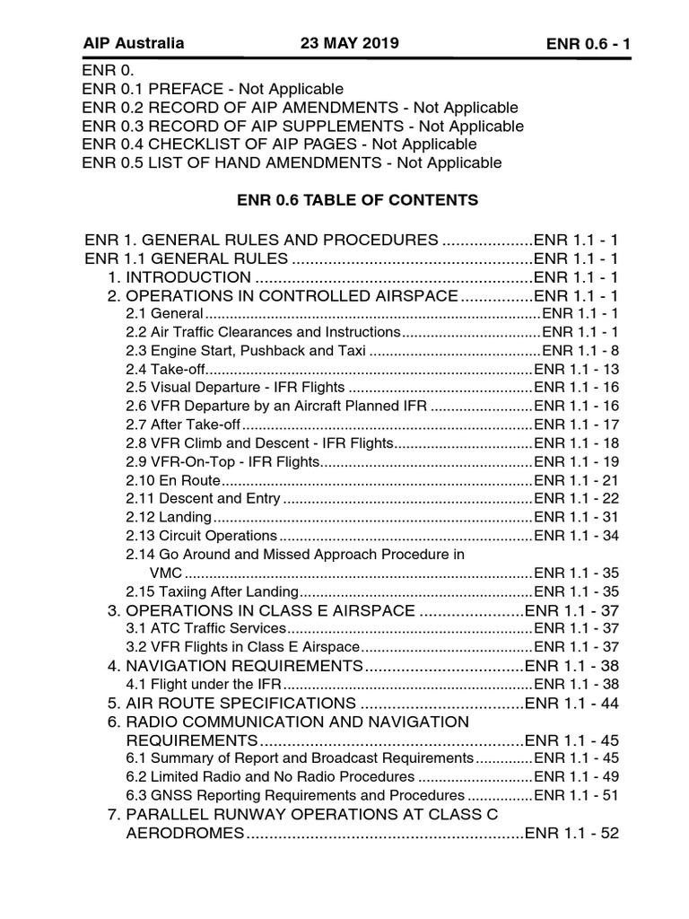 AIP Australia: En Route Procedures | PDF | Instrument Flight Rules ...