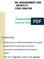 Engineering, Management and Society Ii CIE:522, EGM 502: P Lecture Nine