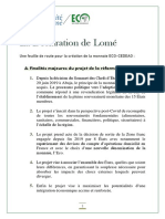 La Déclaration de Lomé: A. Finalités Majeures Du Projet de La Réforme