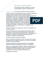 Pistas Concretas Para Um Trabalho Pastoral