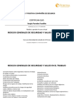 Diploma Del Curso de Riesgos Generales de Seguridad y Salud en El Trabajo