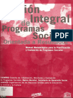 Gestión Integral de Programas Sociales Orientada A Resultados