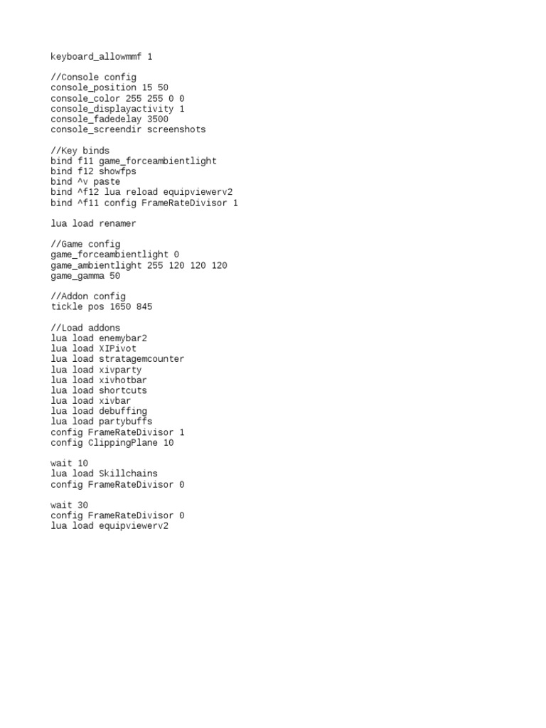 Game Configuration and Key Bindings Guide | PDF