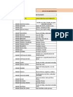 Lista de Requerimientos y Verificacion de Proveedores