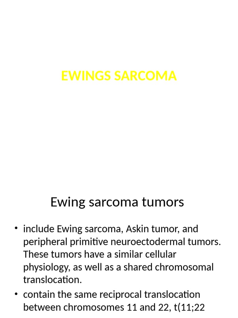 Ewings Sarcoma | Download Free PDF | Sarcoma | Neoplasms