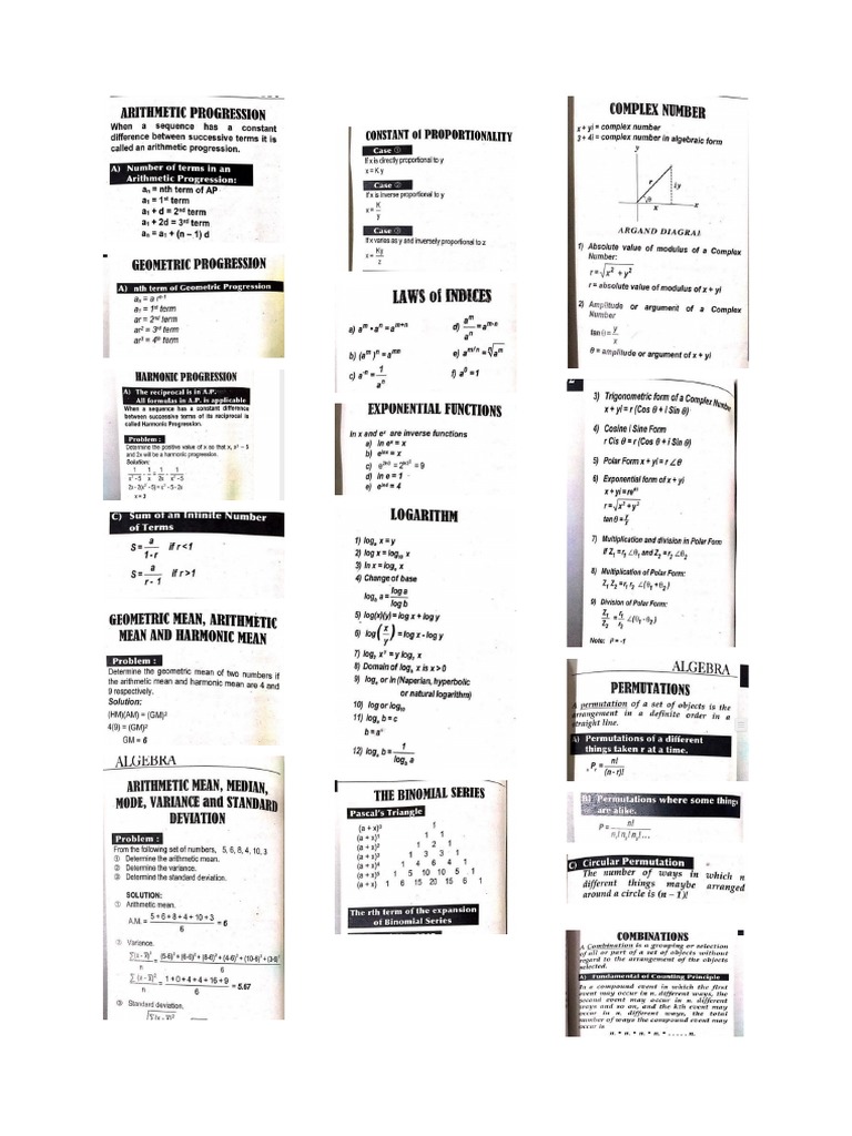 Mathematics formula pdf