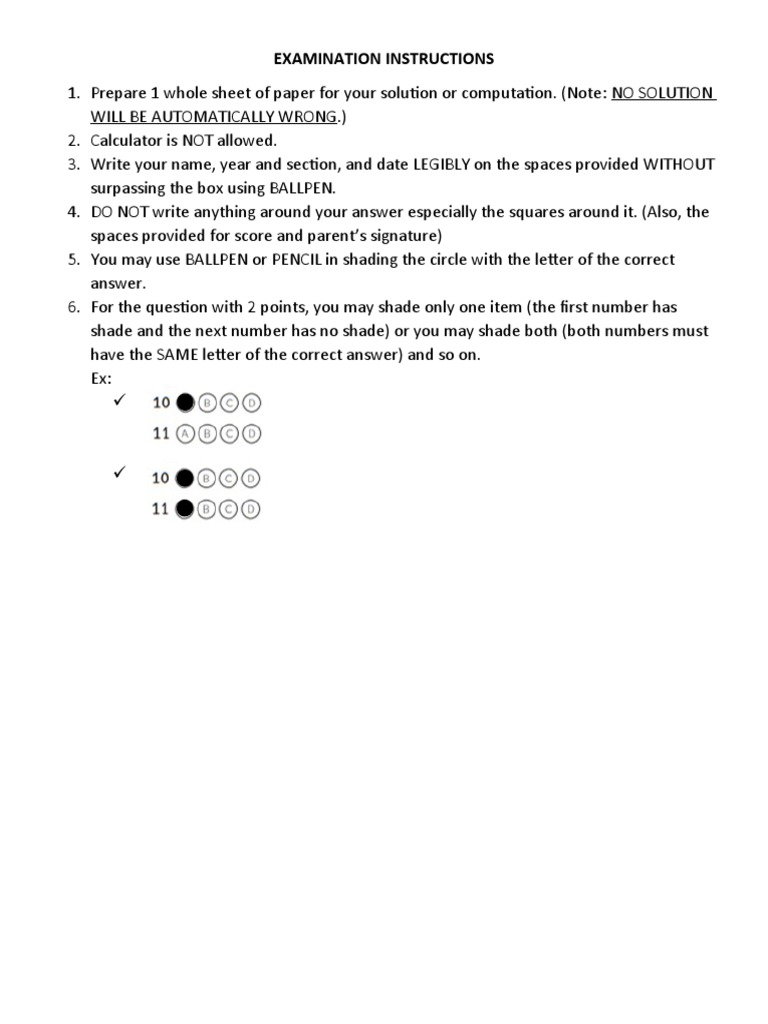 ZipGrade Exam Shading Instructions | PDF | Teaching Methods & Materials