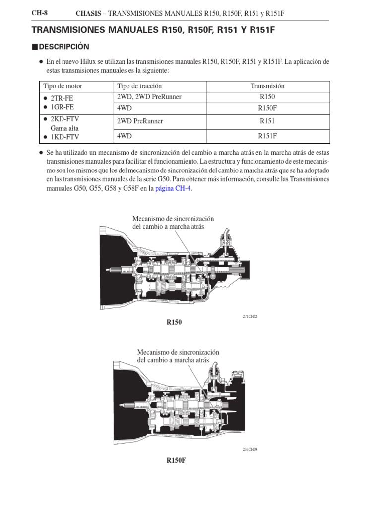 Transmisiones Manuales R150 y R151 | PDF | Transmisión (Mecánica ...