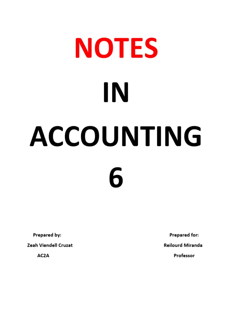 IN Accounting 6: Notes | PDF