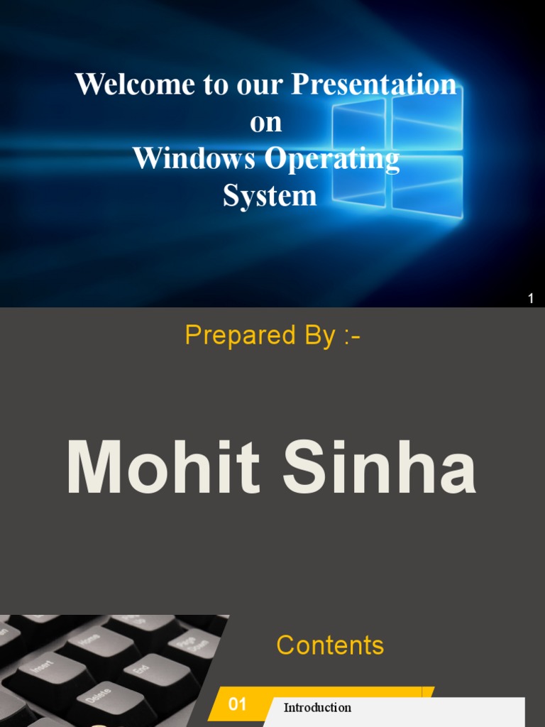 Welcome To Our Presentation On Windows Operating System | PDF | Windows ...