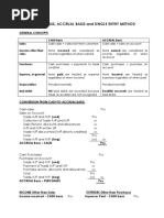 Cash Basis, Accrual Basis and Single Entry Method: General Concepts