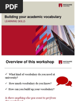 Building Your Academic Vocabulary: Learning Skills