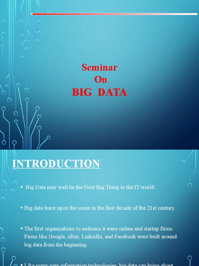 Big Data Seminar Overview | PDF | Big Data | Apache Hadoop