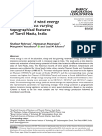 Assessment of Wind Energy Potential Across Varying Topographical Features of Tamil Nadu, India