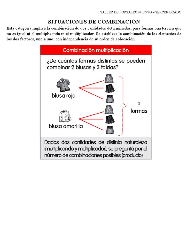 Ejercicios de combinaciones para 3er grado | PDF | Artes del Lenguaje y ...