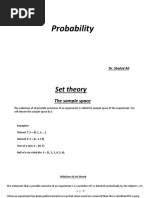 Probability: Dr. Shahid Ali