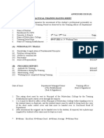 2021 (July) Practical Training Rating Sheet