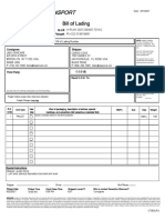 Central Transport: Bill of Lading