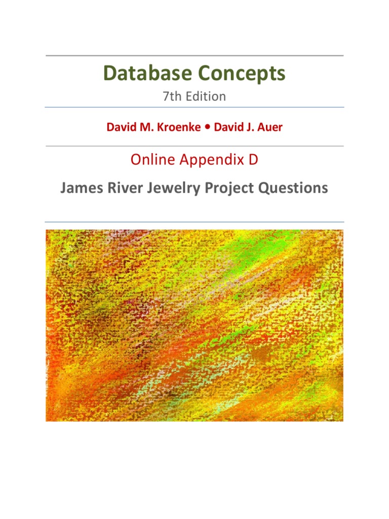 Database Concepts James River Jewelry Project Questions PDF Data Model Sql