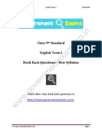 Class 9th STD English Term 1 - Book Back - WWW - Governmentexams.co - in