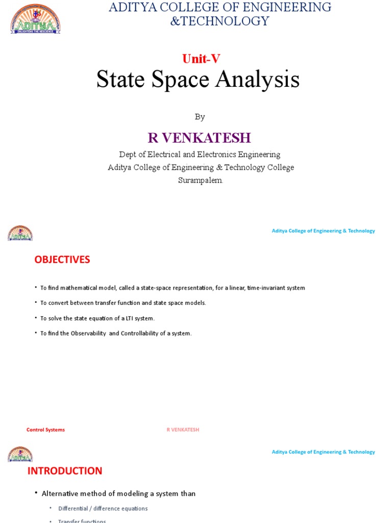 State Space Analysis in Control Systems | PDF | Mathematical Objects ...