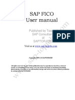 Sap Fico User Manual: Published by Team of SAP Consultants at Saptopjobs