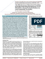 A Study To Assess The Effectiveness of Structured Teaching Programme On Knowledge Regarding Management of Low Birth Weight LBW Babies Among Postnatal Mothers in Selected Community at Gwalior