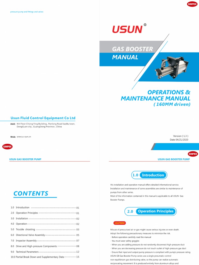 Gas Booster Manual | PDF