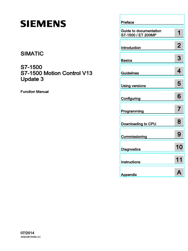 s71500 Motion Control Function Manual PDF Documentation Siemens