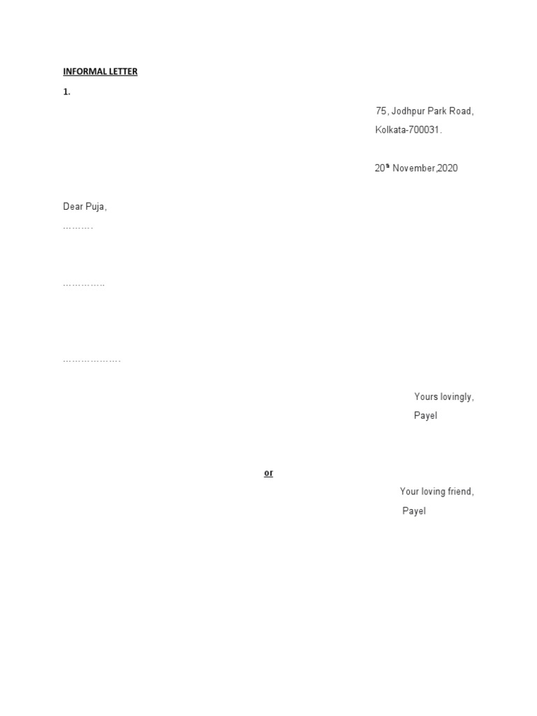 Sample Informal and Formal Letters | PDF