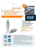 First G 1/2 Pressure Sensor With Hygienic Approval For Small Pipes
