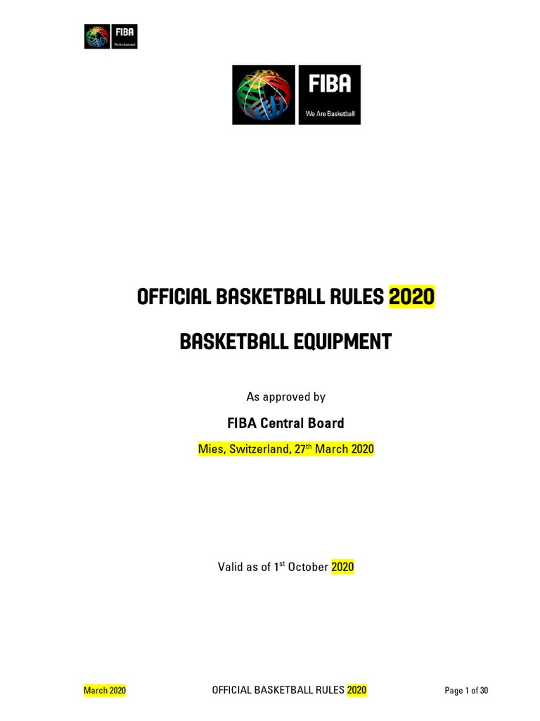 FIBA Approved Basketball Equipment Rules | PDF | Lighting | Nature