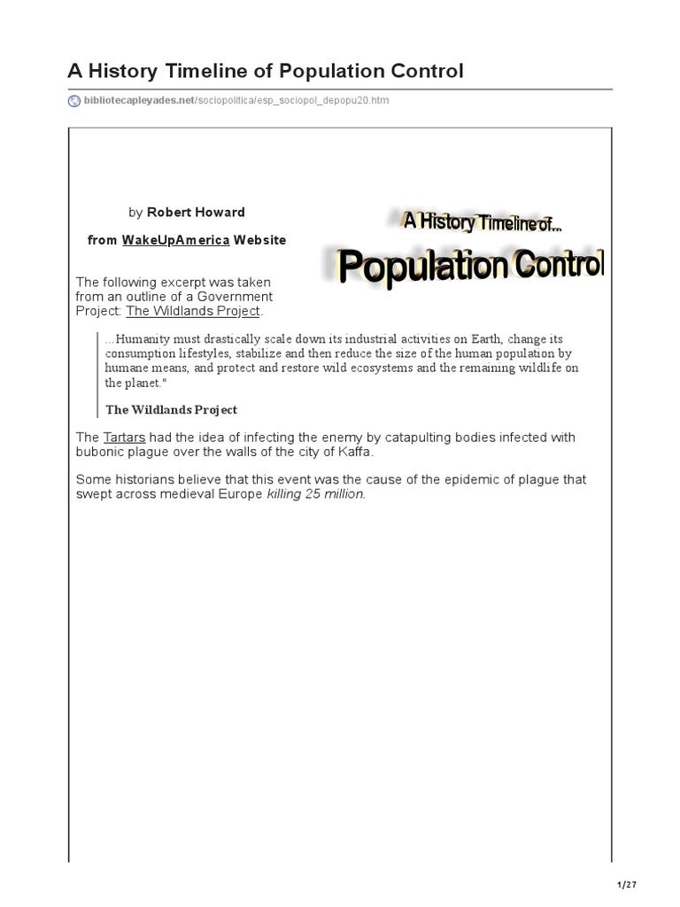 A History Timeline of Population Control | PDF | Biological Warfare | Virus