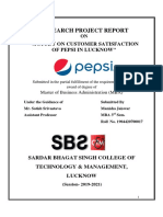 Research Project Report: "A Study On Customer Satisfaction of Pepsi in Lucknow"