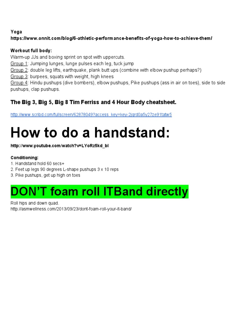 Full Body Yoga and Conditioning Workout | PDF