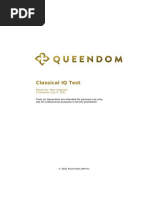 Classical IQ Test: Report For: Mark Ugbelase Completion: July 9, 2021