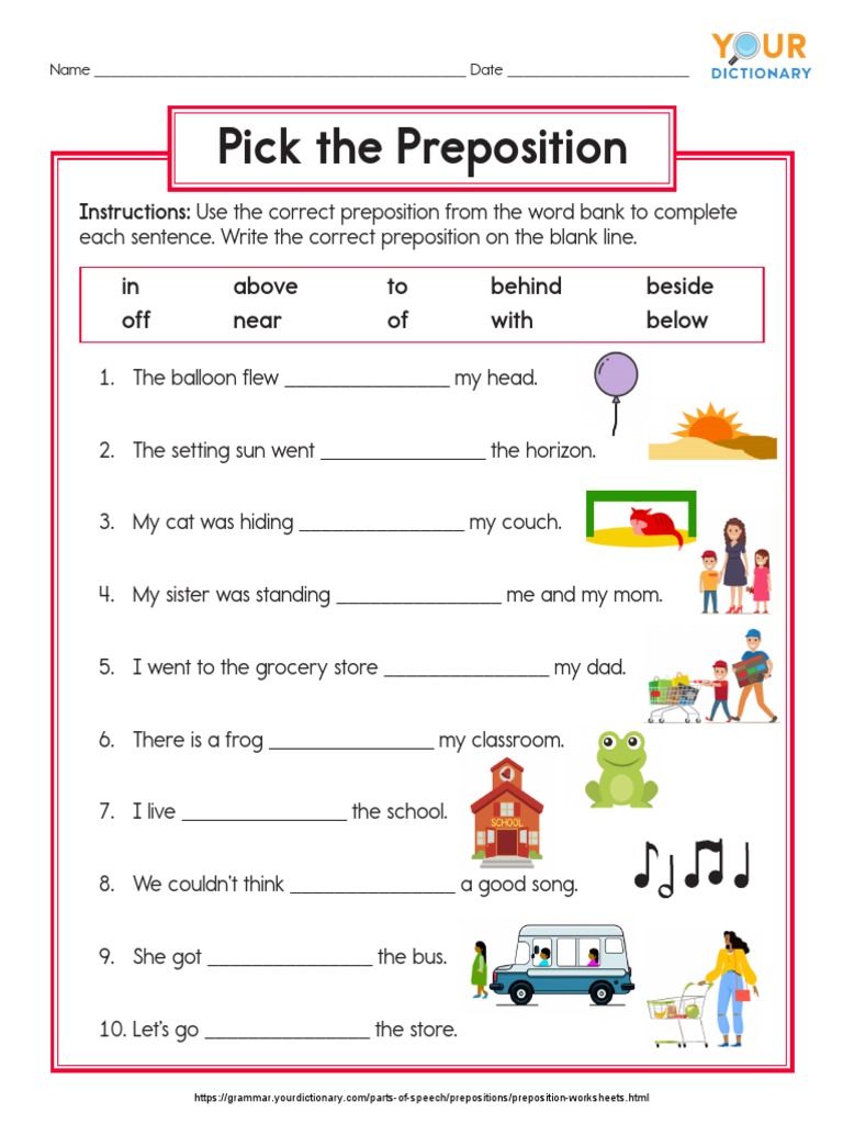 lower elementary preposition worksheet pdf