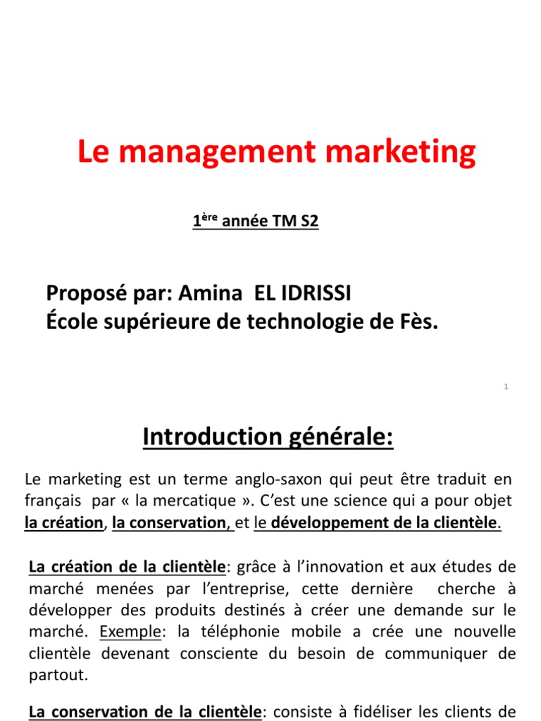 Introduction au management marketing | PDF | Consommateurs | Offre et ...