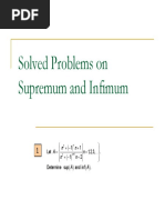 Solved Problems On Supremum and Infimum